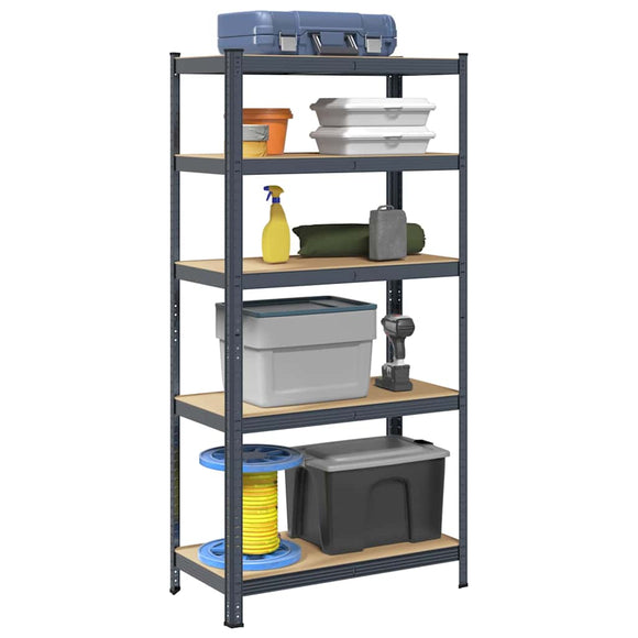 NNEVL 5-Layer Heavy-duty Shelf Anthracite Steel&Engineered Wood