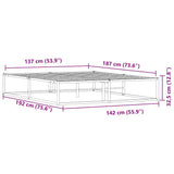 NNEVL Bed Frame without Mattress Black 137x187 cm Double Metal