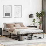NNEVL Bed Frame without Mattress Black 137x187 cm Double Metal