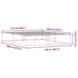 NNEVL Bed Frame without Mattress Black 153x203 cm Queen Metal
