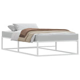 NNEVL Bed Frame without Mattress White 92x187 cm Single Metal