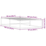 NNEVL Bed Frame without Mattress White 92x187 cm Single Metal