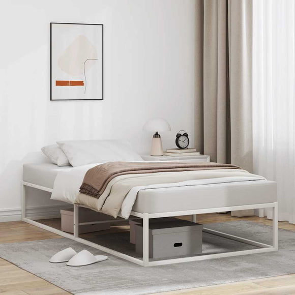 NNEVL Bed Frame without Mattress White 92x187 cm Single Metal