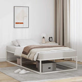 NNEVL Bed Frame without Mattress White 92x187 cm Single Metal