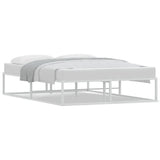 NNEVL Bed Frame without Mattress White 137x187 cm Double Metal