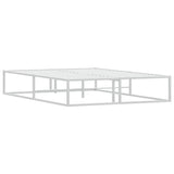 NNEVL Bed Frame without Mattress White 137x187 cm Double Metal