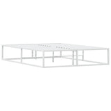 NNEVL Bed Frame without Mattress White 137x187 cm Double Metal