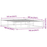 NNEVL Bed Frame without Mattress White 137x187 cm Double Metal