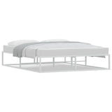 NNEVL Bed Frame without Mattress White 153x203 cm Queen Metal