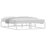 NNEVL Bed Frame without Mattress White 153x203 cm Queen Metal
