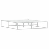 NNEVL Bed Frame without Mattress White 153x203 cm Queen Metal