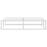 NNEVL Bed Frame without Mattress White 153x203 cm Queen Metal