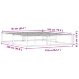 NNEVL Bed Frame without Mattress White 153x203 cm Queen Metal
