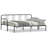 NNEVL Daybed with Trundle without Mattress Black 92x187 cm Single Metal
