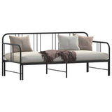 NNEVL Daybed with Trundle without Mattress Black 92x187 cm Single Metal