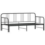 NNEVL Daybed with Trundle without Mattress Black 92x187 cm Single Metal