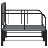 NNEVL Daybed with Trundle without Mattress Black 92x187 cm Single Metal