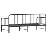 NNEVL Daybed with Trundle without Mattress Black 92x187 cm Single Metal