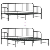 NNEVL Daybed with Trundle without Mattress Black 92x187 cm Single Metal