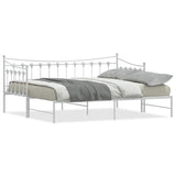 NNEVL Daybed with Trundle without Mattress White 92x187 cm Single Metal