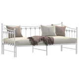 NNEVL Daybed with Trundle without Mattress White 92x187 cm Single Metal