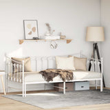 NNEVL Daybed with Trundle without Mattress White 92x187 cm Single Metal