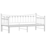 NNEVL Daybed with Trundle without Mattress White 92x187 cm Single Metal