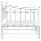 NNEVL Daybed with Trundle without Mattress White 92x187 cm Single Metal