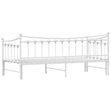 NNEVL Daybed with Trundle without Mattress White 92x187 cm Single Metal