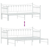NNEVL Daybed with Trundle without Mattress White 92x187 cm Single Metal