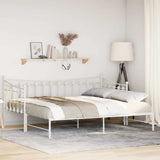NNEVL Daybed with Trundle without Mattress White 92x187 cm Single Metal