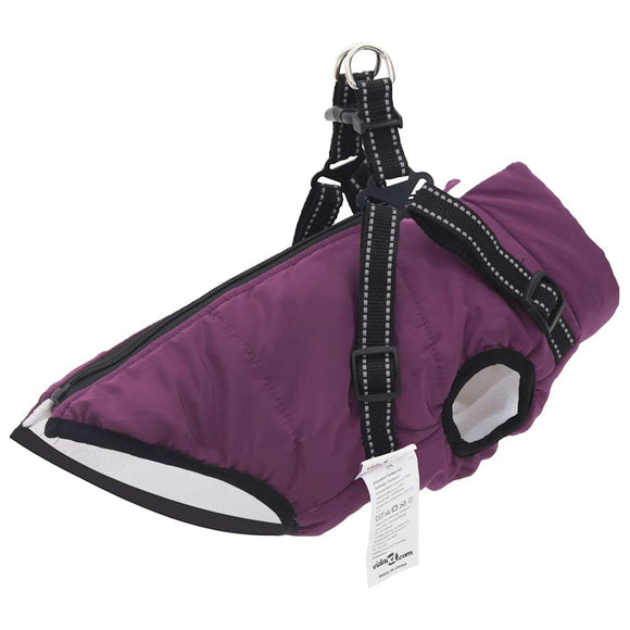 NNEVL Dog Coat with Harness Waterproof Reflective Purple XL
