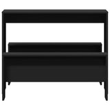NNEVL 3 Piece Dining Table and Bench Set Black Engineered Wood