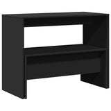 NNEVL 3 Piece Dining Table and Bench Set Black Engineered Wood
