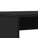 NNEVL 3 Piece Dining Table and Bench Set Black Engineered Wood