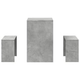 NNEVL 3 Piece Dining Table and Bench Set Concrete Grey Engineered Wood
