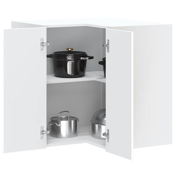NNEVL Kitchen Wall Corner Cabinet Kalmar White Engineered Wood