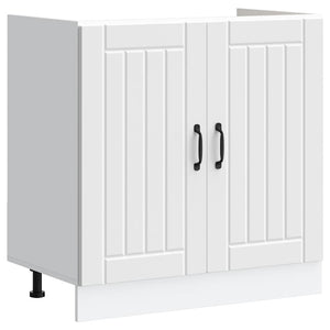 NNEVL Sink Base Cabinet Lucca White Engineered Wood