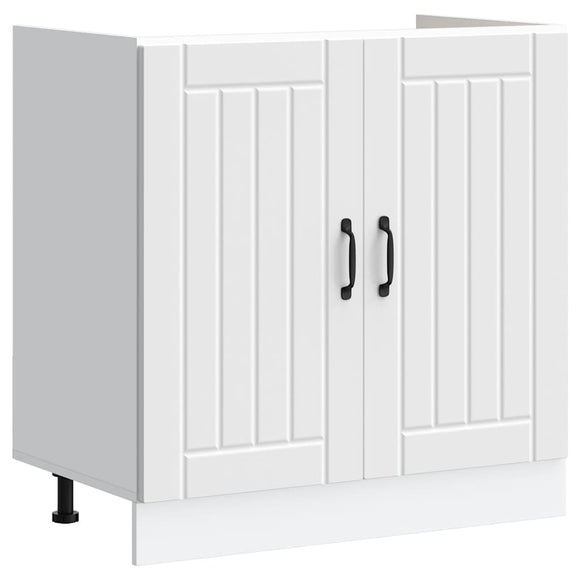 NNEVL Sink Base Cabinet Lucca White Engineered Wood