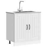 NNEVL Sink Base Cabinet Lucca White Engineered Wood