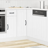 NNEVL Kitchen Corner Base Cabinet Lucca White Engineered Wood