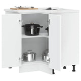 NNEVL Kitchen Corner Base Cabinet Lucca White Engineered Wood