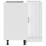NNEVL Kitchen Corner Base Cabinet Lucca White Engineered Wood