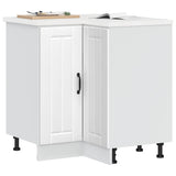 NNEVL Kitchen Corner Base Cabinet Lucca White Engineered Wood
