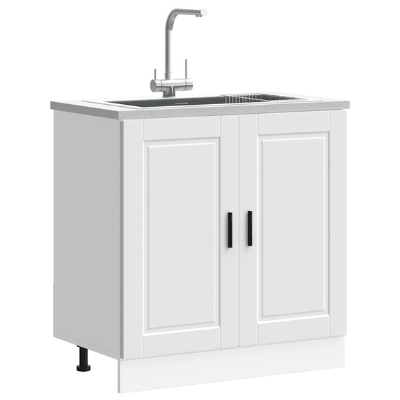 NNEVL Sink Base Cabinet  Porto White 80x46x81.5 cm Engineered Wood