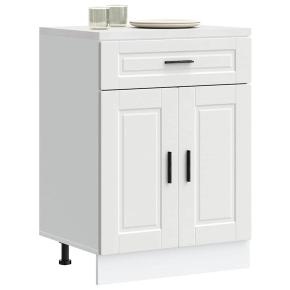 NNEVL Kitchen Base Cabinet Porto White Engineered Wood