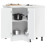 NNEVL Kitchen Corner Base Cabinet Porto White Engineered Wood