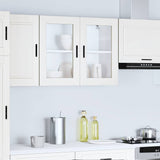 NNEVL Kitchen Wall Cabinet with Glass Door "Porto" White