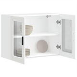NNEVL Kitchen Wall Cabinet with Glass Door "Porto" White