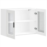 NNEVL Kitchen Wall Cabinet with Glass Door "Porto" White